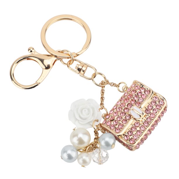 M Buder Llavero Colgante Forma Bolso Lindo Acabado Pulido Aleación Zinc Brillante Rosa (9 cm / 3.5 inches)