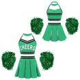 thumbnail image 1 of Costume de Cheerleader pour Filles Uniforme de Cheerleading Haut de Lycée avec Jupe Plissée Ensembles Tenues de Carnaval et Pompons, 1 of 6