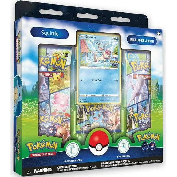 Pokemon GO Squirtle Pin Collection Box (3 Booster Packs, 1 Promo Card & Pin)