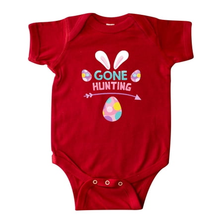 

Inktastic Gone Hunting Bunny Ears Easter Eggs Easter Gift Baby Boy or Baby Girl Bodysuit