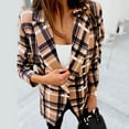 thumbnail image 4 of IROINNID Women's Blazer Jacket Long Sleeve Plaid Peak Lapel Outwear, Casual Business Attire Plaid Cardigan Jacket, 4 of 8