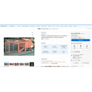 Chicken Coop Backyard Hen House for 4 to 6 Chickens with Nesting Box, 96(L) x 35(W) x 44(H), 96