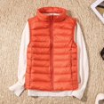 thumbnail image 3 of Chaleco de plumón con cuello levantado, informal, corto y ligero, de otoño e invierno, para mujer, 3 of 6