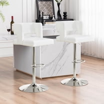 Lecut Swivel Bar Stools Set of 2, Faux Leather Counter Height Bar Chairs, Upholstered Adjustable Barstools with Back & Footrest for Home and Kitchen Island