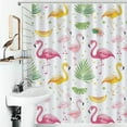 thumbnail image 3 of Flamingo Pattern Waterproof Polyester Quick-Drying Shower Curtain for Bathroom with 12 Hooks, 3 of 6