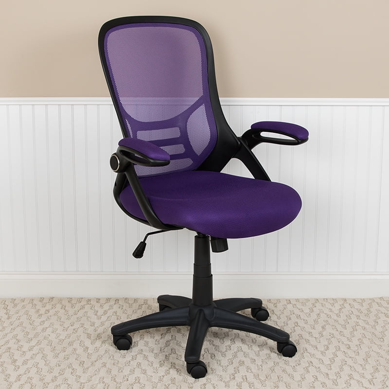 High Back Purple Mesh Ergonomic Office Chair with Black