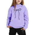 thumbnail image 2 of KKBOTIVE Kids Cute Bow Print Hoodies and Jogger, Fashion Long Sleeve Outfit 2 Piece Set for Boys Girls Back to School Wear, Purple Size: 11-12 Years, 2 of 3