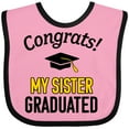 thumbnail image 3 of Inktastic Congrats My Sister Graduated with Cap Boys or Girls Baby Bib, 3 of 4