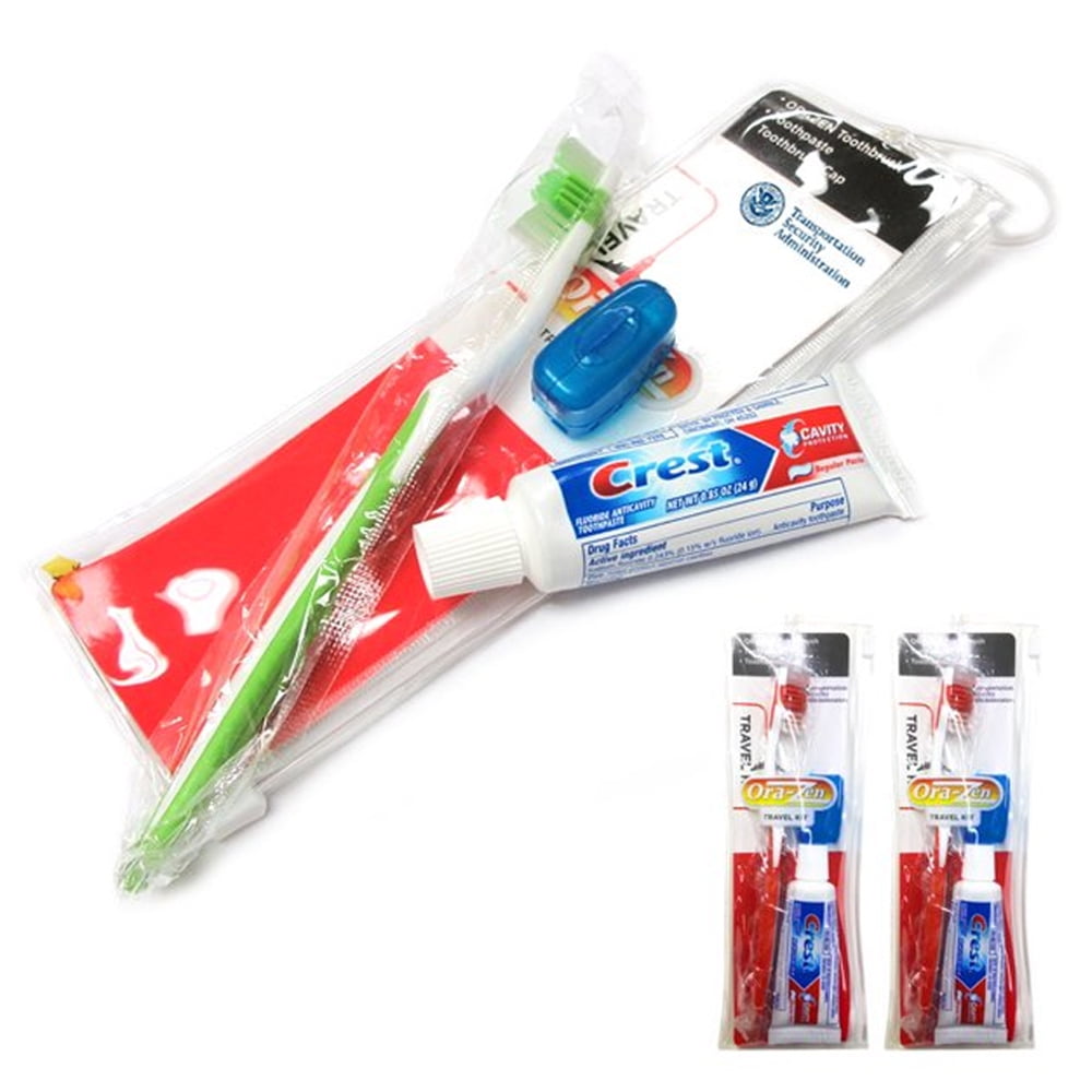 2 Packs Travel Toothbrush Individually Wrapped Kit Cover Crest
