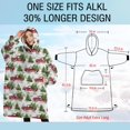 thumbnail image 4 of Oversized Wearable Blanket Hoodie,White Christmas Red Truck and Tree Pattern Sherpa Blanket Hoodie with Super Pockets,Super Warm Fuzzy Pullover for Women & Men, 4 of 6