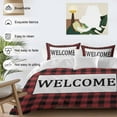 thumbnail image 3 of Welcome Red Bedding Duvet Cover Set Full Size 4 Pieces Black Buffalo Check Plaid Soft Twill Plush Quilt Cover, Include 1 Duvet Cover 1 Flat Sheet And 2 Pillow, 3 of 7