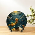 thumbnail image 6 of Sikiie Whimsical Starry Night Scene Bone China Decorative Plate Personality Ceramic Dinner Plate Crafts Decorative Ceramic Decorative Plate -8in, 6 of 6