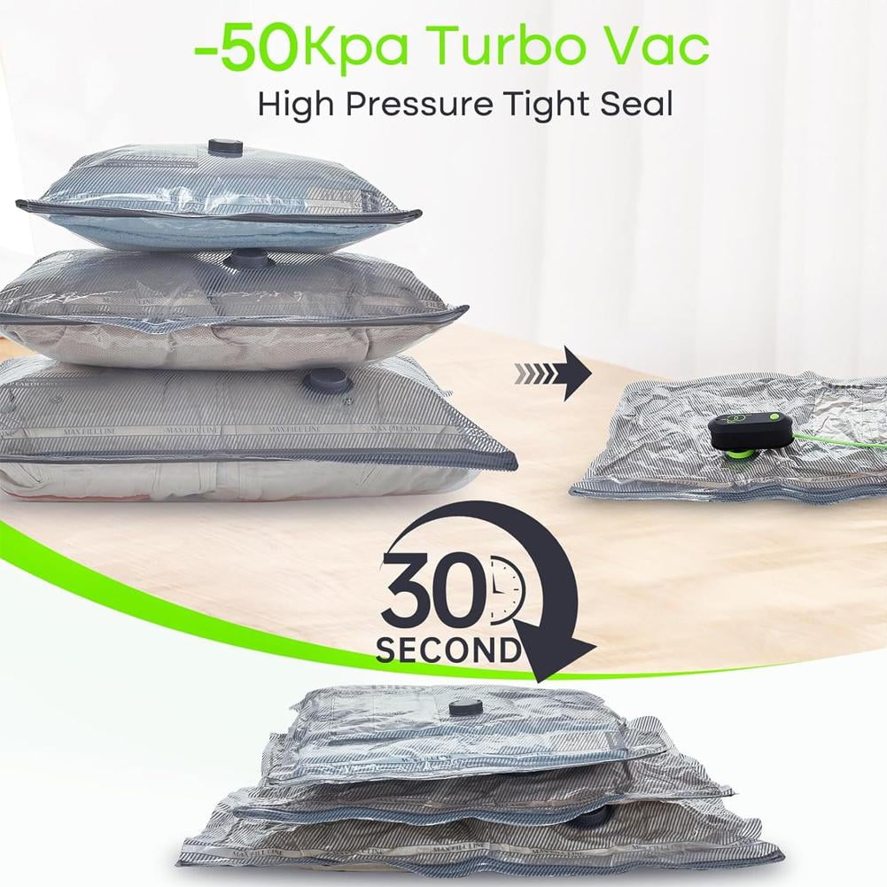 9 Pcs Travel Vacuum Storage Bags with Electric Pump, Carry-on Size Vacuum Seal Bags for Luggage and Suitcase Compression, Space Saver for Clothes and Clothing Travel