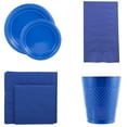 thumbnail image 7 of JAM Paper Party Supply Assortment, Blue, Plates (2 Sizes), Napkins (2 Sizes), Cups (1 pack) & Tablecloth (1 pack), 6 Items/Set, 7 of 7