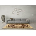 thumbnail image 3 of Ahgly Company Indoor Square Medallion Brown Traditional Area Rugs, 4' Square, 3 of 4