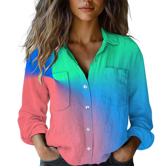 MESSUEN Button Down Shirts for Women Baggy Shirts Long Sleeve Undershirt for Women Womens Shirt Long Sleeve Shirt Women Shirts Womens Sweat Shirts Blue L