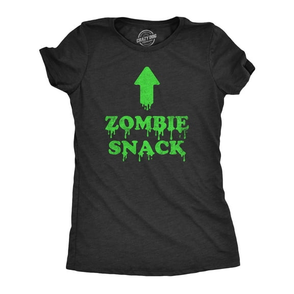 Womens Zombie Snack T Shirt Funny Halloween Undead Eating Joke Tee for Ladies Womens Graphic Tees