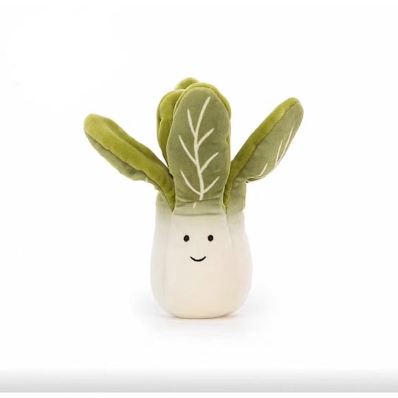 Jouet en Peluche Bok Choy, Mignon Animal en Peluche Légume Souriant, Peluche de Plante Verte Feuillue Douce pour Enfants