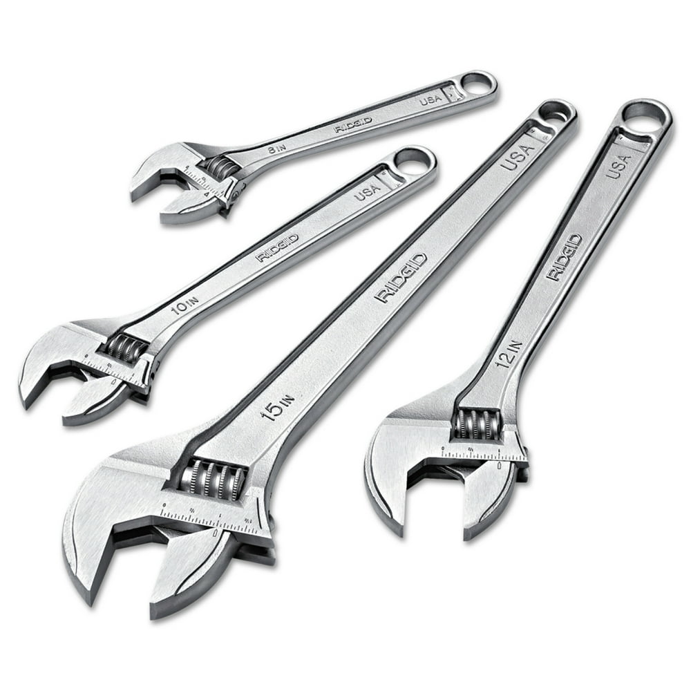RIDGID RIDGID Adjustable Wrench, 10" Long, 1 1/8" Jaw Capacity, Chrome Finish
