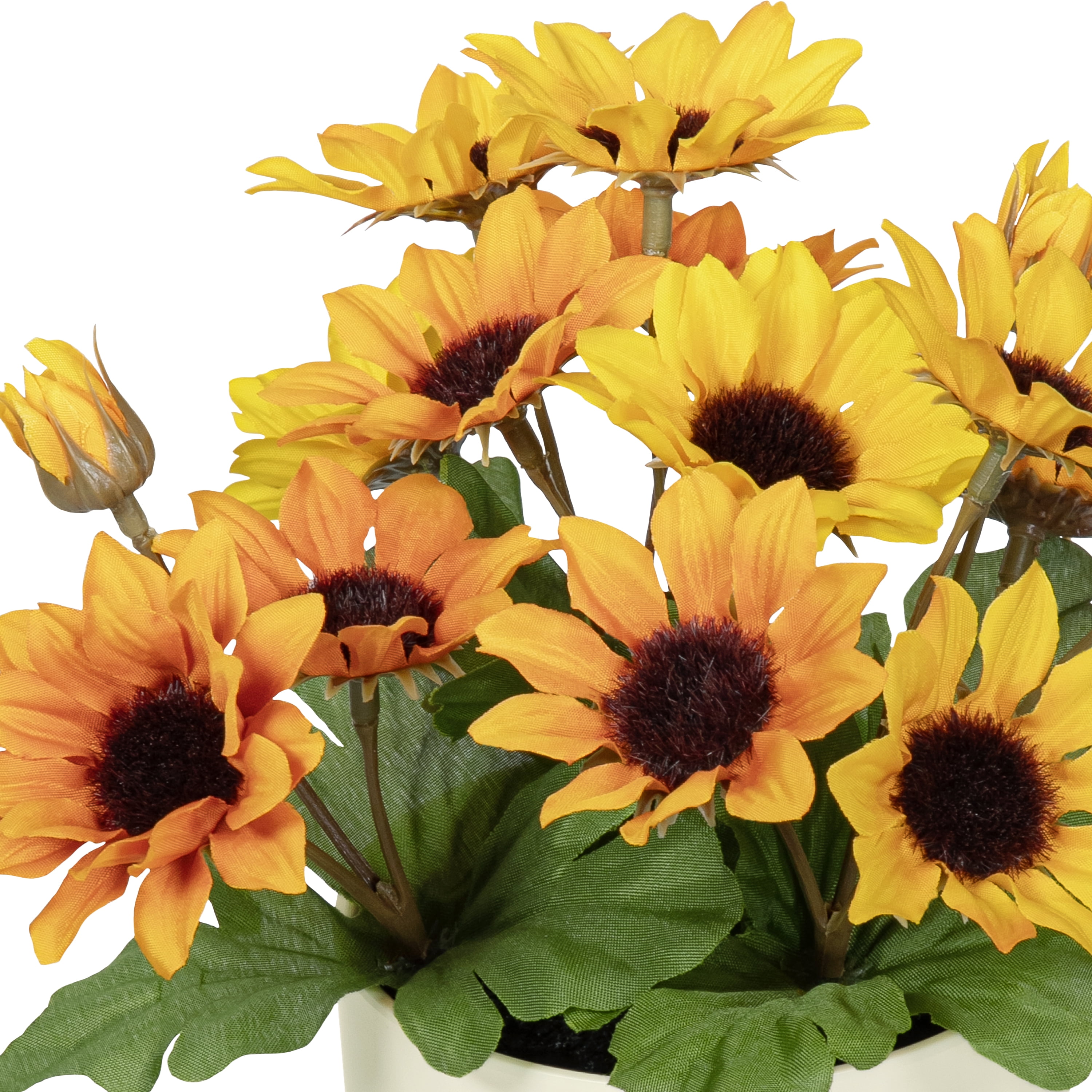 Mainstays 7.5" Artificial Sunflower Plant in Cream Pot