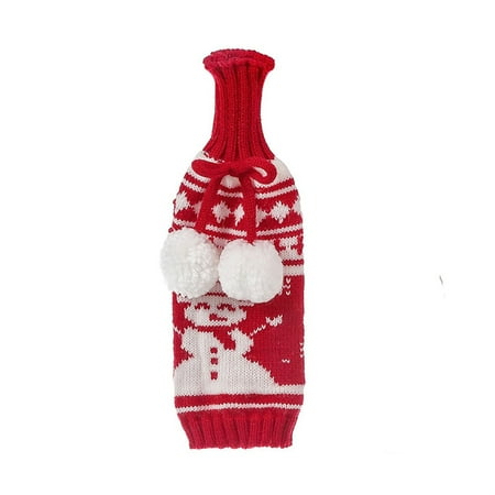 

Santa Snowman Christmas Tree Bottle Cover Knitted Bottle Cover