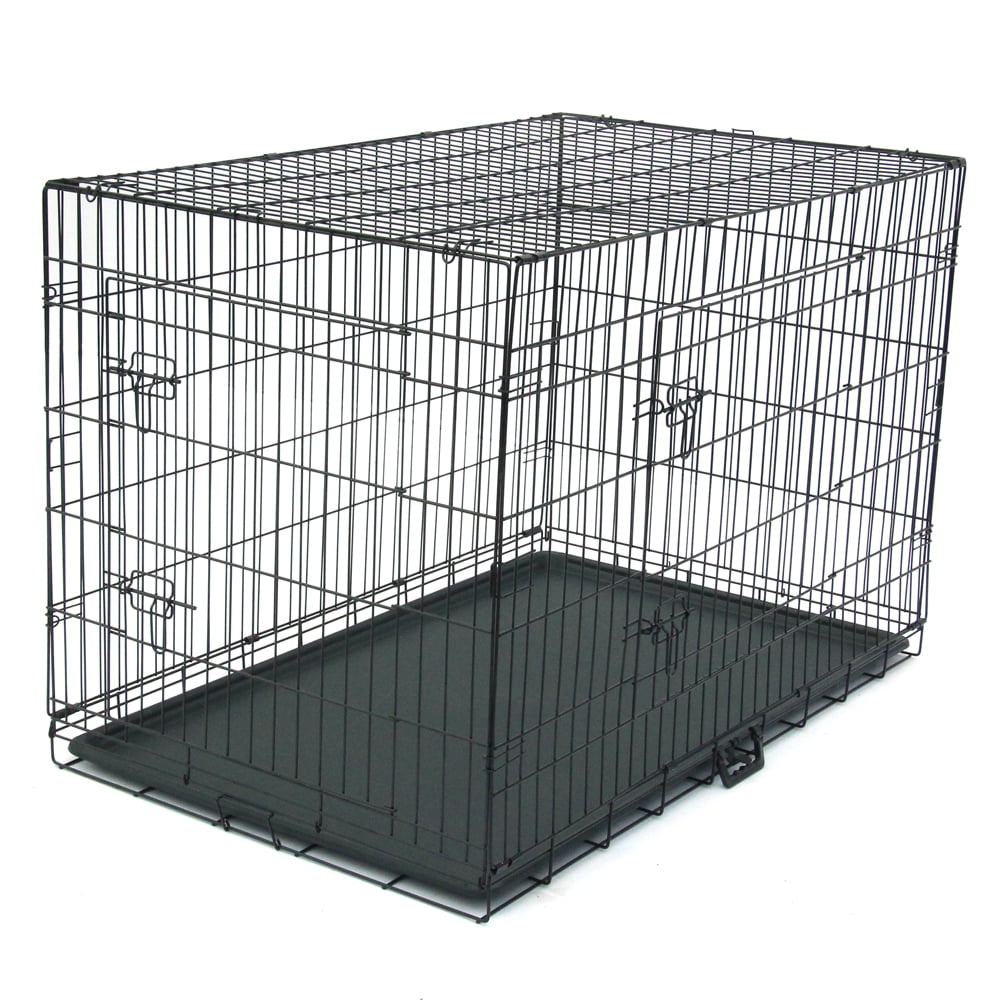 Zimtown 48" Heavy Duty Foldable Double Door Dog Crate with Divider and