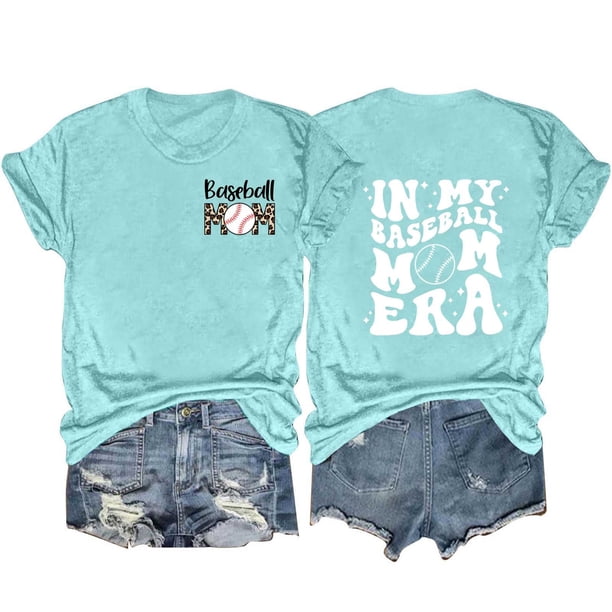 Camisetas de Manga Corta para las Mujeres Carta Impresa Doble Cara Suelta Tee, Casual Vintage Verano Top Mujeres