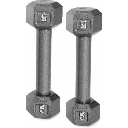CAP Barbell Cast Iron Dumbbell Weights, 5 Lbs., Pair