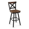 thumbnail image 2 of Home Square 2-Piece 29.31" Distressed Wood Swivel Bar Stool Set in Brown/Black, 2 of 4