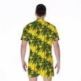 thumbnail image 2 of Yellow Palm Tree Pattern Short Sleeve Men'S Rompers, Tropical Floral Hawaiian Casual Summer Jumpsuits Outfit, 2 of 4
