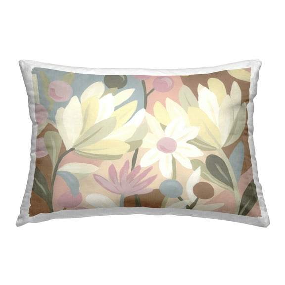 Stupell Industries Pastel Modern Flowers Decorative Printed Throw Pillow Design by June Erica Vess .