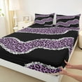 thumbnail image 3 of jejeloiu Purple Leopard Twin Sheet Set,Jungle Cheetah,Microfiber Decor,3-Piece, 3 of 7