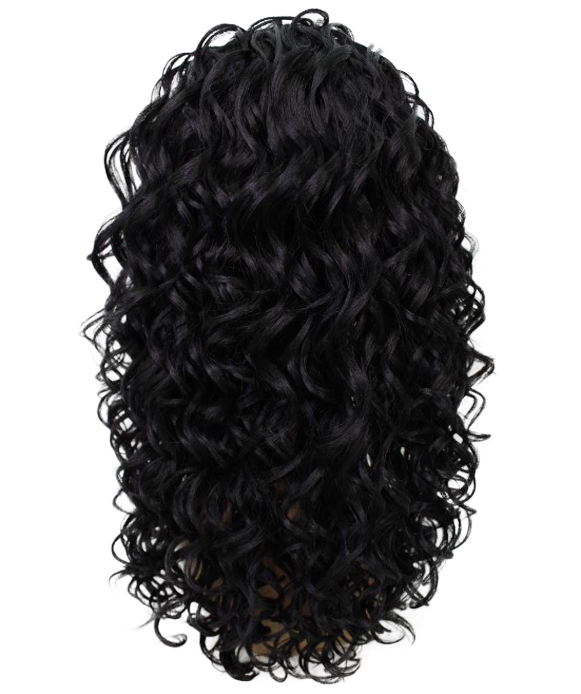 LUXLUXE Makayla Curly Body Waves 22 in Long Half Wig Full Cap Wig, Heat Resistant Fibers, Natural Black