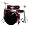 PERCUSSION PLUS PP4100 DRUM SET W/CYMBALS THRONE AND HARDWARE INC.MET WINE RED BX1OF2