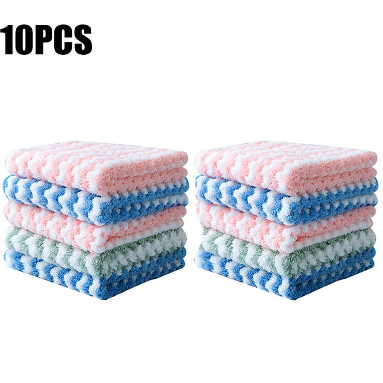 10/5/3/1pcs Coral Fleece Dishcloths Super Absorbent Cleaning Cloth Washing  Rag Towels Household Kitchen Wet and Dry Scouring Pad - AliExpress