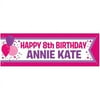 Personalized Birthday Banner, Pink and Purple