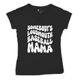 thumbnail image 5 of Somebody's Loudmouth Baseball Mama Women's V-Neck T-shirt Proud Mom Cheer Support Game Day Funny Sports Vintage Retro Tee, 5 of 7