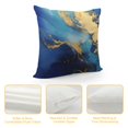 thumbnail image 4 of Shangniulu Blue Golden Marble Background Throw Pillow Covers Marbled Surface Fake Stone Texture Decorative Pillowcases Soft Cushion Covers for Sofa Couch Bed Home Decor, 4 of 5