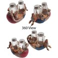 thumbnail image 4 of Urbalabs Western Armadillo, Barrel, Cowboy Boots Salt and Pepper Shaker Caddy Farmhouse Dinner Table Kitchen Ranch Decorations Rustic Cowboy Decor Hand Painted (Armadillo), 4 of 7