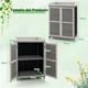 thumbnail image 3 of Costway Caseta de Jardín de Madera Gabinete de Almacenamiento Exterior 2 Estantes Puerta Caseta de Herramientas Impermeable 67 x 47 x 100 cm Gris, 3 of 9