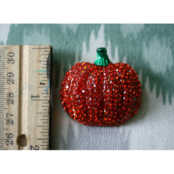 Rhinestone Fall Autumn Cornucopia Halloween Thanksgiving Pumpkin Pin  Brooch, Holiday Fashion Costume Jewelry
