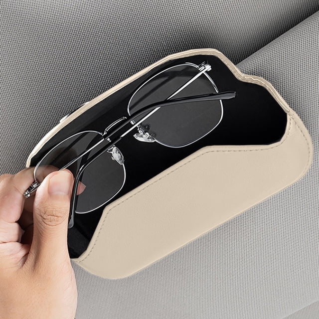 Car Sunshade Sunglasses Case Leather Universal