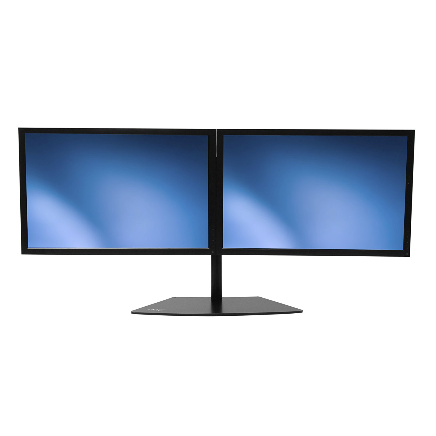 StarTech.com Dual Monitor Stand - Horizontal - For up to 24" VESA Monitors - Black - Adjustable Computer Monitor Stand - Steel & Aluminum