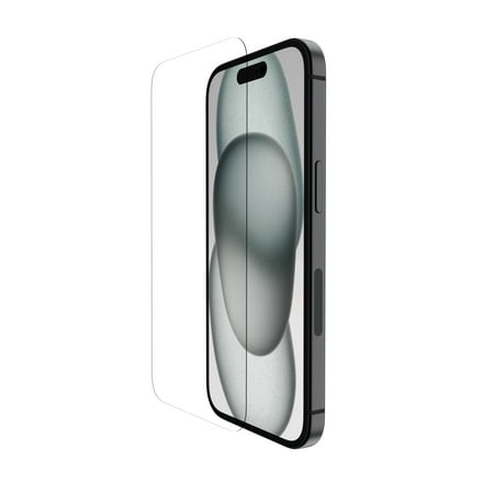 Belkin ScreenForce TemperedGlass Treated Screen Protector for iPhone 15 - Slim & Scratch-Resistant - Includes Easy Align Tray for Bubble Free Application