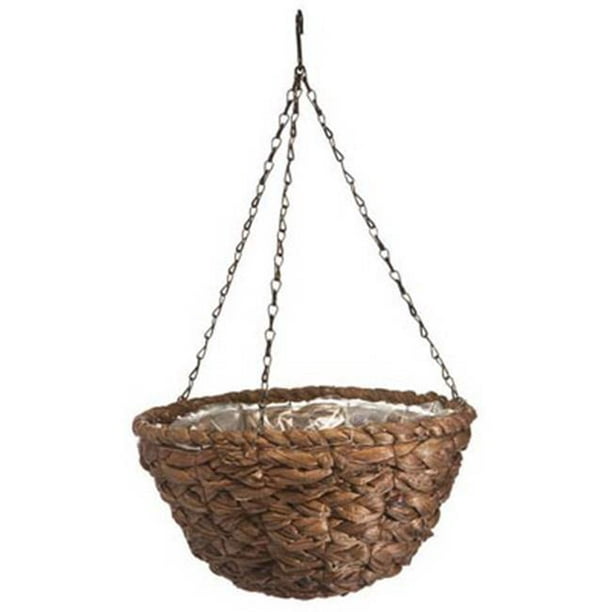 Panacea 88639 14 in. Round Water Hyacinth Hanging Basket