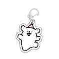 thumbnail image 1 of 2023 nuevo llavero de perro blanco pequeño de dibujos animados lindo acrílico maltés perro niña bolsa colgante paisaje decoración llavero regalos de joyería, 1 of 4