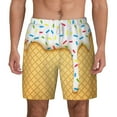 thumbnail image 2 of Goofa White Ice Cream Printed Men's Swim Trunks Board Shorts Quick Dry Mens Swimming Trunks with Compression Liner,Breathable Fit Hawaii Beach Shorts-Medium, 2 of 9