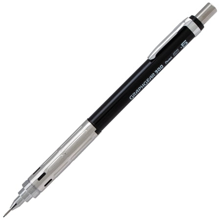 Pentel Arts GraphGear 300 Mechanical Pencil, (0.5mm) Fine line, 1-Pack, Black Barrel