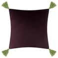 thumbnail image 3 of JWH Farmhouse Bohemian Floral Throw Pillow Cover Soft Fabric with Sage Tassels Bold Floral Print on Deep Brown 18x18inches Decor Pillow Case (Insert Not Included), 3 of 11