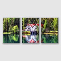 IDEA4WALL Framed Canvas Wall Art for Living Room, Bedroom Beautiful Nature Norway Landscape Canvas Prints for Modern Home Decoration Ready to Hang - 24"x36"x3 Panels